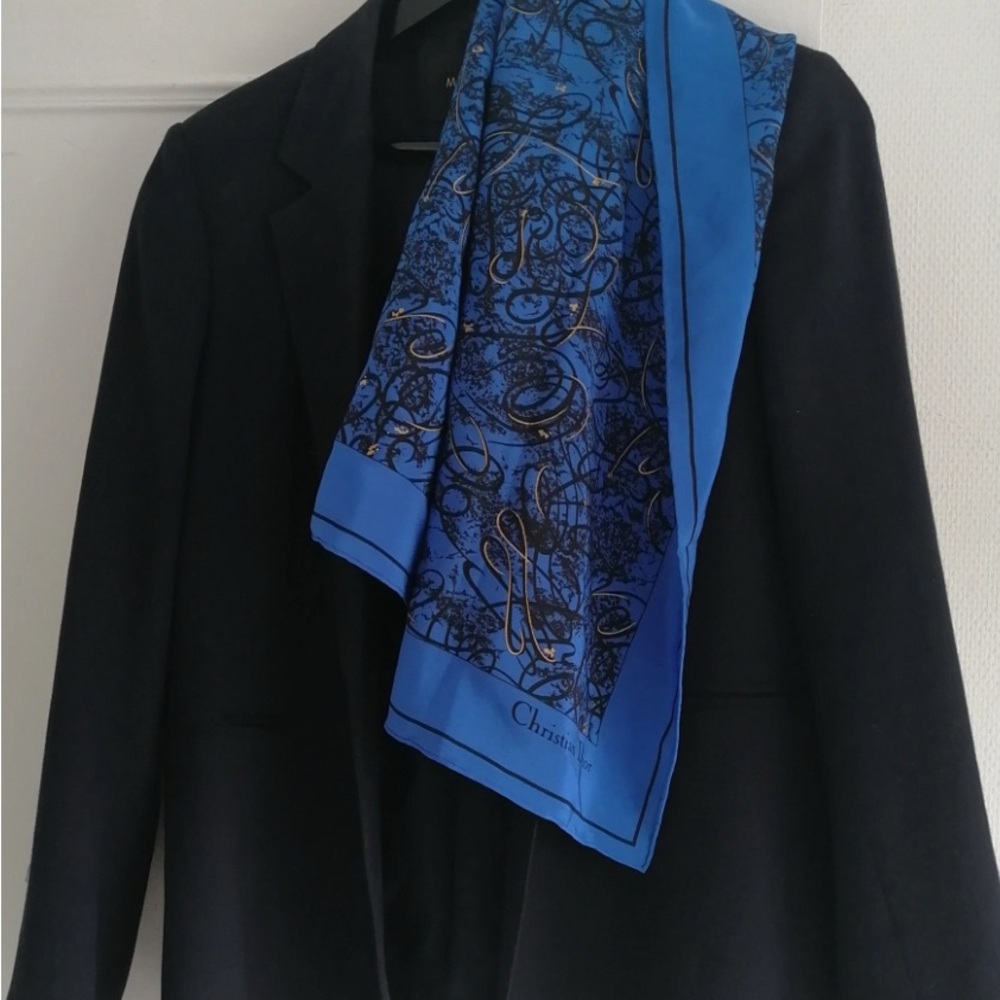 Christian Dior Blue Silk Scarf - Picture 2 of 6